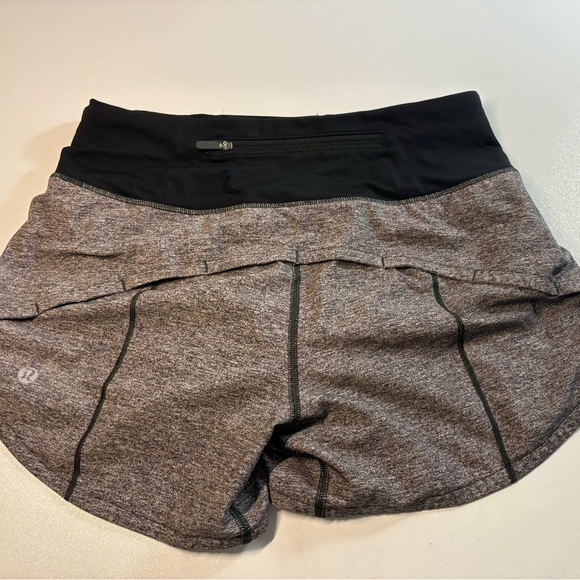 Lululemon Athletica Heathered Gray and Black Athletic Shorts - Picture 2 of 3